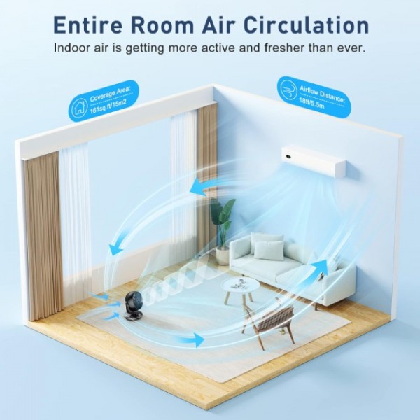 Air Circulator Desk Fan, Silent Cooling Fan, Portable Quiet Table Oscillating Fan with 3 Speed Settings, 90° Adjustable Tilt for Rooms, Wide-Angle Oscillating Fan for Home, Office and Bedroom, UK Plug