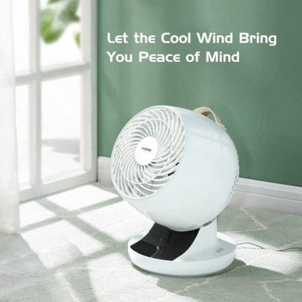 Air Circulator Desk Fan, 20 dB Quiet Electric Cooling Fan for Bedrooms, Energy Efficient, Powerful Turbo Oscillating Cooling Fan with Remote Control, 12H Timer, Touch Panel, 12 Speed for Home Office [Energy Class A]